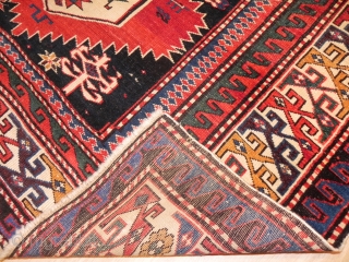 Caucasian Shirvan Rug, 5.5 x 3.5 ft, second half 19th Century, good condition.                    