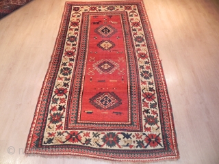 Antique Caucasian Borchalo Kazak Rug, 9 x 4.11 ft, mid 19th Century, good condition, untouched.                  