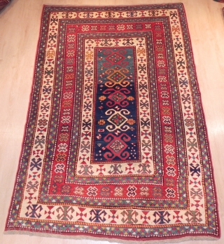 Caucasian Borchalo Kazak Rug, 7.6 x 5 ft, 19th Century, Excellent Condition, Full Pile, no repairs.                 