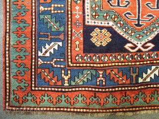 Armenian Kazak Rug, Dated 1905 and Inscripted, 6.4 X 4.5 ft (194x138 cm), very good condition. The inscription reads: "you are welcome to come and stay with us"?, any comments on that  ...