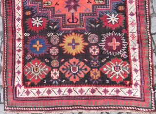 A Charming Antique Caucasian Kazak Prayer Rug, Dated 1320 (1903 AD). 4.8 x 3.3 ft.                  