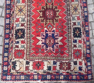 Antique Caucasian Kazak Rug with Lesghi Stars - 2, Excellent condition with full pile, second half 19th century.               