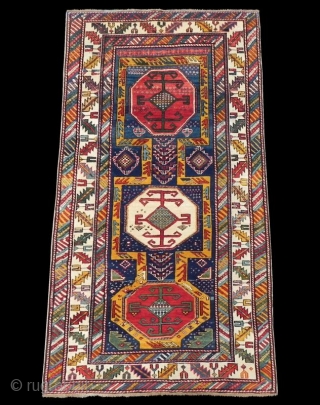 An Outstanding Antique Caucasian Shirvan Rug in Excellent condition with full pile, 19th century, 165 x 92 cm (5.4 x 3 ft)           