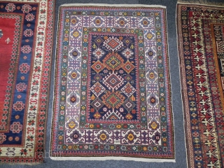 Antique Caucasian Shirvan Rug, Dated 1298 (1881 ad), 3.8 x 5 ft, excellent condition as found, great colours, especially the yellow..            