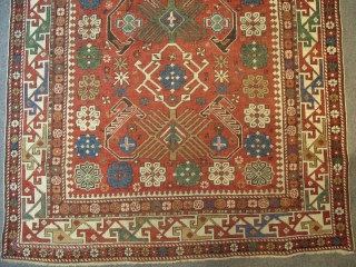 Shirvan Rug, 163x120 cm (64x47 inches), late 19th Century, Good condition. www.rugspecialist.com                     