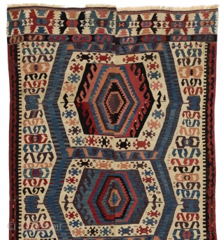 Afyon Kilim, 5 by 12 Ft (151x372 cm), ca 1800 or older, as found. http://rugspecialist.com/shop/12-antique-rugs?id_category=12&n=204                  