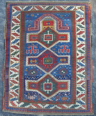 Caucasian Kazak Prayer Rug, Dated 1878, Excellent Condition, 1.12 x 1.40 mt (3'8" x 4'7"), pictures taken in daylight. www.rugspecialist.com             