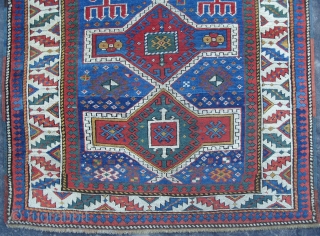 Caucasian Kazak Prayer Rug, Dated 1878, Excellent Condition, 1.12 x 1.40 mt (3'8" x 4'7"), pictures taken in daylight. www.rugspecialist.com             