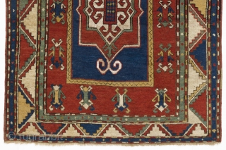 Caucasian Fachralo Kazak Prayer Rug, 4 x 5 Ft (118x144 cm), late 19th Century, 
http://rugspecialist.com/shop/12-antique-rugs                  