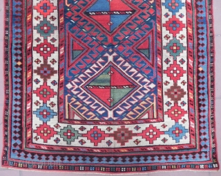 Antique Caucasian Kazak Runner, Excellent Condition, 11.6 x 3.7 ft (353 cm x 112 cm, 19th Century.                