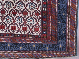 Antique Caucasian Shirvan Rug, 63x53 inches, excellent condition, late 19th century.                      