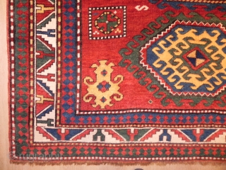 Antique Caucasian Lori Pambak Kazak Rug, 7.2 x 5.7 ft. Excellent Condition, late 19th Century.                  