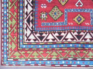 Antique Caucasian Fachralo Kazak Rug, 7.5x4.10 ft, Excellent Condition, 19th Century.                      