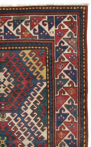 Caucasian Bordjalou Kazak Rug, 45x83 inches (115x185 cm), late 19th Century.  
https://www.facebook.com/antiquecaucasianrugs                    