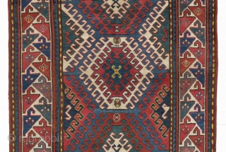 Caucasian Bordjalou Kazak Rug, 45x83 inches (115x185 cm), late 19th Century.  
https://www.facebook.com/antiquecaucasianrugs                    