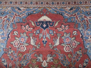 Fine Kashan Prayer Rug, aprox 7x4.5 ft, Excellent Condition, good even pile, no repairs or issues, ca 1910. www.rugspecialist.com              