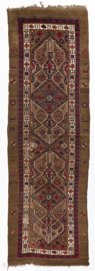 Camel Hair Serab Runner, 4 x 12.4 Ft (120x375 cm), 19th Cen.                     