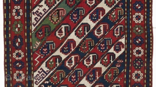 Caucasian Gendje Kazak Rug, 4'4" by 7'3" (133x220 cm), late 19th Century.                     