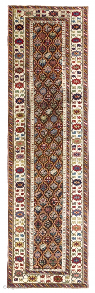 North East Caucasian Kuba Runner, 34x117 inches (86x297 cm), 19th Century.  no: A68                   