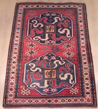 Antique Caucasian "Cloudband Kazak" rug from the village of Chondzoresk in Karabagh, good condition.                   