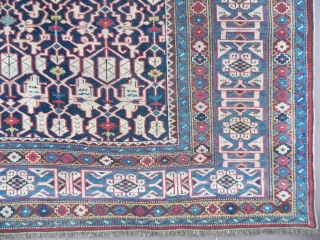 Dated 1866! Antique Caucasian Kuba Konaghend Rug, very finely woven, clearly produced by a master waeaver, 4.3 x 5.10 ft (131x183 cm), ends professionally rewoven by one cm, otherwise in Excellent Original  ...