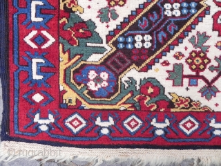 Antique Caucasian Seichur Rug, 3.6x5.7 ft, excellent condition as found, full pile, original ends and sides, recently cleaned, ca 1900             