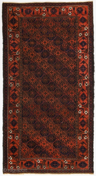 Antique Baluch Rug, 101x186 cm (3.4 by 6.2 Ft)                        