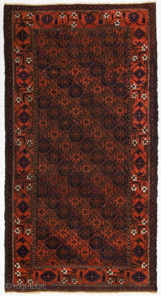 Antique Baluch Rug, 101x186 cm (3.4 by 6.2 Ft)                        