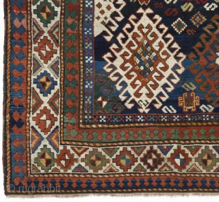 An outstanding antique Bordjalou Kazak Rug from Southern Caucasus, 5'3" x 7'7" (160x230 cm), 19th Century.                 