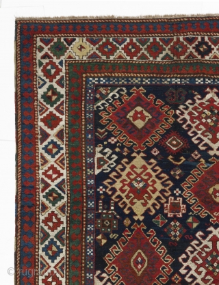 An outstanding antique Bordjalou Kazak Rug from Southern Caucasus, 5'3" x 7'7" (160x230 cm), 19th Century.                 