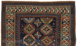 An attractive pre-commercial Moghan Kazak Rug, 5'3"x7'5" (161x225 cm), 19th Century.                      