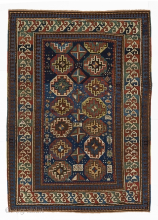 An attractive pre-commercial Moghan Kazak Rug, 5'3"x7'5" (161x225 cm), 19th Century.                      