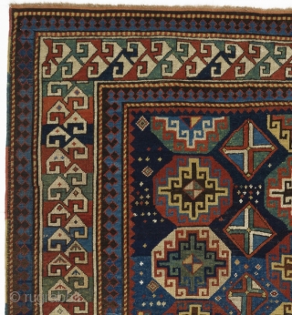 An attractive pre-commercial Moghan Kazak Rug, 5'3"x7'5" (161x225 cm), 19th Century.                      