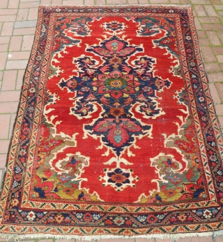 a Sultananad Rug, Central Persia, 140x210 cm (4.7x6.11 ft), beautiful colours, original with no repairs, slight losses to one end, good even pile. www.rugspecialist.com         