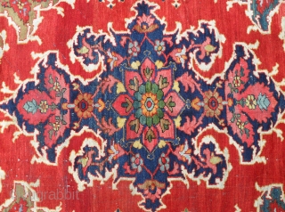 a Sultananad Rug, Central Persia, 140x210 cm (4.7x6.11 ft), beautiful colours, original with no repairs, slight losses to one end, good even pile. www.rugspecialist.com         