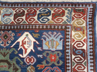 one of the 25 recent acquisitions of Antique Caucasian Rugs; a colorful and charming Shirvan..                  