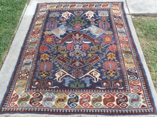 one of the 25 recent acquisitions of Antique Caucasian Rugs; a colorful and charming Shirvan..                  