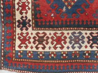 Caucasian Kazak Rug, as found, in very good condition, good pile and great colours (especially the purple), no repairs, mid 19th century.           