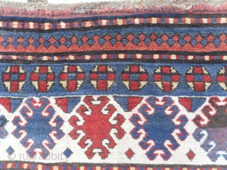 Caucasian Kazak Rug, as found, in very good condition, good pile and great colours (especially the purple), no repairs, mid 19th century.           