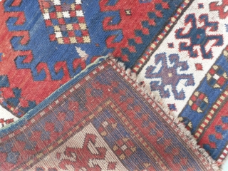 Caucasian Kazak Rug, as found, in very good condition, good pile and great colours (especially the purple), no repairs, mid 19th century.           