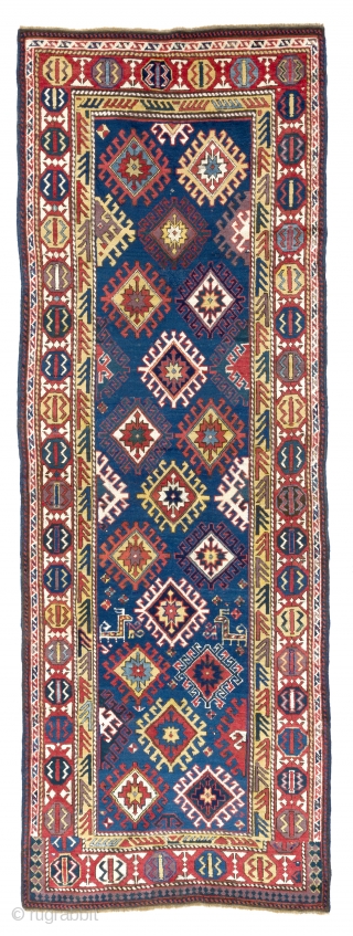 Caucasian Runner, late 19th Cen. 3.5 x 9.5 ft (103x287 cm)                      