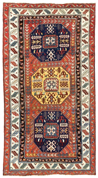 Caucasian Chajli Rug, 4 x 7.3 Ft  (120x220 cm)                       