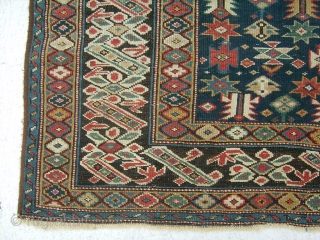 Caucasian Chi Chi Rug, mid 19th Century, Excellent original condition, original ends and sides, no repairs, great colours, 4.7 x 3.10 ft. Our New Address in Istanbul: Binbirdirek Mah, Peykhane Cad, Üçler  ...