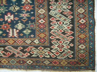 Caucasian Chi Chi Rug, mid 19th Century, Excellent original condition, original ends and sides, no repairs, great colours, 4.7 x 3.10 ft. Our New Address in Istanbul: Binbirdirek Mah, Peykhane Cad, Üçler  ...