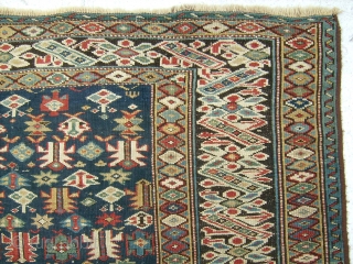 Caucasian Chi Chi Rug, mid 19th Century, Excellent original condition, original ends and sides, no repairs, great colours, 4.7 x 3.10 ft. Our New Address in Istanbul: Binbirdirek Mah, Peykhane Cad, Üçler  ...