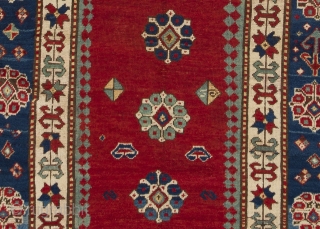 Antique Caucasian Kazak Rug, 4'5" x 7' (135x210 cm), ca 1870                      