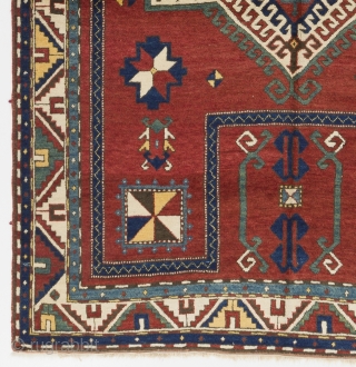 Antique Caucasian Kazak Rug, 4'9" x 7' - 146x215 cm, ca 1900-1910. Very good condition, all original, even medium pile. It was hanging on a wall for most of its life. Inventory  ...