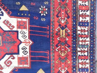 Antique Caucasian Fachralo Kazak prayer Rug, 6.4x5.2 ft, late 19th century, good condition.                    