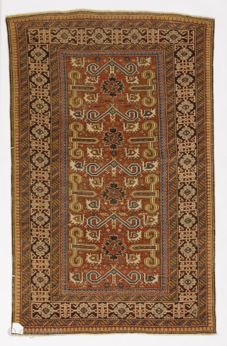 Antique Caucasian Perepedil Rug, 3'7" x 5'5" (110x165 cm), late 19th Century. Original as found, no repairs, no issues. Provenance: A private collection in England.        