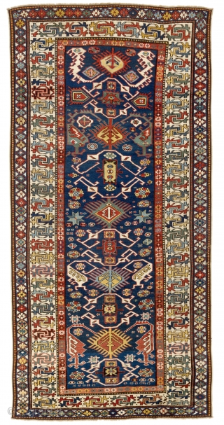 Colorful Antique Caucasian Bidjov Rug,  late 19th Century, 5 x 10 Ft. (150x305 cm)                  